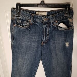 NWT Free People distressed raw hem skinny cropped jeans size 25.
